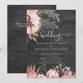 Burgundy Wijndroge Pampa Gras Tropisch Huwelijk (Voorkant / Achterkant)