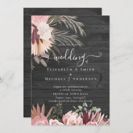 Burgundy Wijndroge Pampa Gras Tropisch Huwelijk