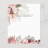 Burgundy Wijndroge Pampa Gras Tropisch Huwelijk Flyer (Achterkant)