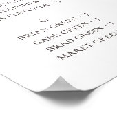 Burgundy Wildflower | Alfabetische zitplaats Poster (Hoek)