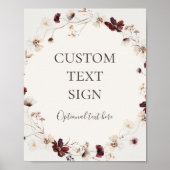 Burgundy Wildflower | Beige Kaarten & Cadeaus Maat Poster (Voorkant)