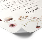 Burgundy Wildflower Beige Unplugged Ceremony Sign Poster (Hoek)