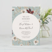 Burgundy Wildflower | Blauwgroen aankondiging van  (Staand voorkant)