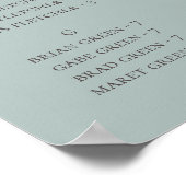 Burgundy Wildflower | Licht Blauwgroen zitplaatje Poster (Hoek)