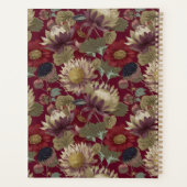Burgundy William Morris Floral Elegant Monogram  Planner (Achterkant)