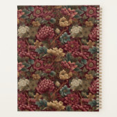 Burgundy William Morris Floral Elegant Monogram Planner (Achterkant)