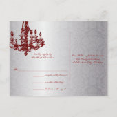 Burgundy Wine Chandelier RSVP-kaart Uitnodiging Briefkaart (Achterkant)