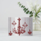 Burgundy Wine Chandelier RSVP-kaart Uitnodiging Briefkaart (Staand voorkant)
