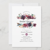 Burgundy Wine Color Floral Vrijgezellenfeest Kaart (Voorkant)