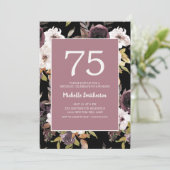 Burgundy Wine Cream Floral 75e verjaardag Kaart (Staand voorkant)