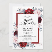 Burgundy Wine Dusty Blue Slate Vrijgezellenfeest Kaart (Voorkant)