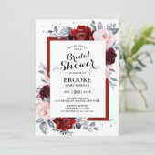 Burgundy Wine Dusty Blue Slate Vrijgezellenfeest Kaart (Staand voorkant)