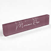 Burgundy Wine Elegant Handgeschreven script Naambordje