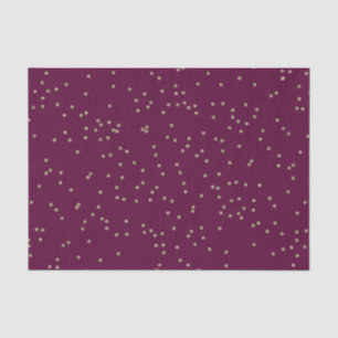 Burgundy Wine en Metallic Gold Dot Splatter Tissuepapier