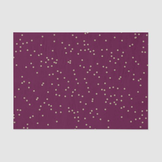 Burgundy Wine en Metallic Gold Dot Splatter Tissuepapier (Voorkant)