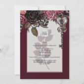 Burgundy Wine Floral Wedding Herfst Winter INVITE Kaart (Achterkant)