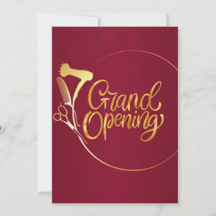 Burgundy Wine & Golden Beauty Salon Grand Opening  Kaart