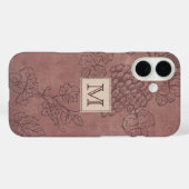 Burgundy Wine Grapevine Monogram Case-Mate iPhone Case (Achterkant (horizontaal))