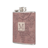 Burgundy Wine Grapevine Monogram Heupfles (Links)