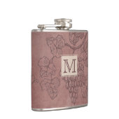 Burgundy Wine Grapevine Monogram Heupfles (Rechts)