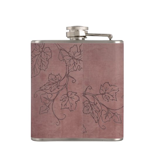 Burgundy Wine Grapevine Monogram Heupfles (Achterkant)