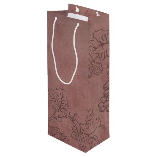 Burgundy Wine Grapevine Monogram Wijn Cadeautas (Achterkant Gekanteld)