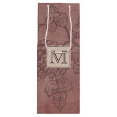 Burgundy Wine Grapevine Monogram Wijn Cadeautas (Voorkant)