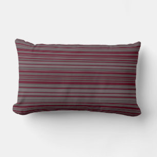 Burgundy Wine & Grey Simple Modern Striped Pattern Kussen