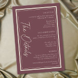 Burgundy Wine Minimalist Frame Wedding Informatiekaartje<br><div class="desc">Celebrate your love with this minimalist burgundy wine wedding details enclosure card design. Featuring a modern double frame,  it's perfect for an elegant autumn ceremony. This earthy,  modern look offers a warm and sophisticated feel for your autumn hued wedding. Created by Simply Farmhouse Press.</div>