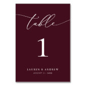 Burgundy Wine Minimalist Weddenschap | Aangepast e Kaart (Achterkant)