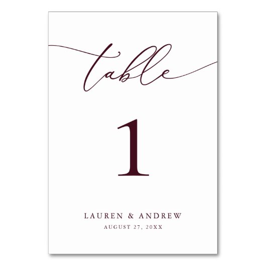 Burgundy Wine Minimalist Weddenschap | Aangepaste  Kaart (Voorkant)