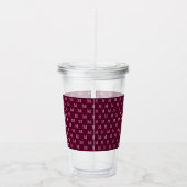 Burgundy Wine Personal Monogram Patroon Acryl Drinkbeker (Rechts)