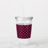 Burgundy Wine Personal Monogram Patroon Acryl Drinkbeker (Links)