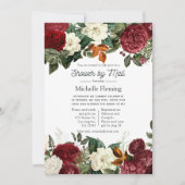 Burgundy Wine Red Floral Vrijgezellenfeest door Ma Kaart (Voorkant)