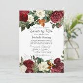 Burgundy Wine Red Floral Vrijgezellenfeest door Ma Kaart (Staand voorkant)