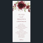 Burgundy Wine Red Floral Waterverf Weddenschap Programmakaart<br><div class="desc">Burgundy / Wine Floral Waterverf Wedding Ceremony Programma's: dit trouwprogramma is voorzien van een prachtige glitter/wijn/rode bloemige waterverf met hints van faux roos gold glitter bovenaan. De achterkant heeft ruimte voor je bruiloft,  samen met een dankjewel of een herinneringsbericht onderaan.</div>
