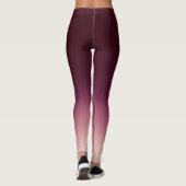 Burgundy Wine Red Ombre Elegant Gradient Leggings (Achterkant)