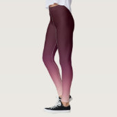 Burgundy Wine Red Ombre Elegant Gradient Leggings (Links)