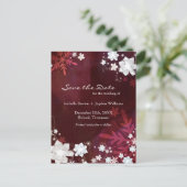 Burgundy Winter Wedding Save the Date Aankondigingskaart (Staand voorkant)
