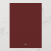 Burgundy Wintry Floral Wedding Kaart (Achterkant)