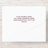 Burgundy Wit | Minimalistische Moderne Elegante Fo All In One Uitnodiging (Achterzijde)