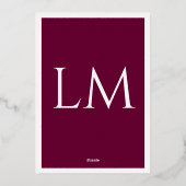 Burgundy + Witte Bruiloft (Retro-Gestippeld) Folie Uitnodiging (Achterkant)