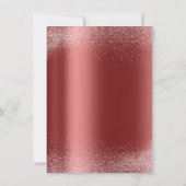 Burgundy Witte Glitter Bladeren Zand Frame Glam Kaart (Achterkant)