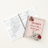 Burgundy & Witte Rozen Bruiloft Receptie Receptenb Notitieboek (Binnen)