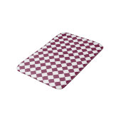 Burgundy Witte Ruitpatroon Badmat (Gekanteld)