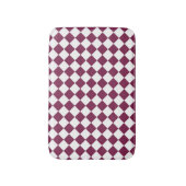 Burgundy Witte Ruitpatroon Badmat (Voorkant Verticaal)