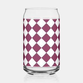 Burgundy Witte Ruitpatroon Blikvorm Glas
