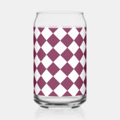 Burgundy Witte Ruitpatroon Blikvorm Glas (Achterkant)