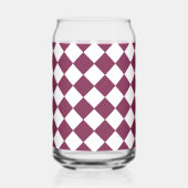 Burgundy Witte Ruitpatroon Blikvorm Glas (Rechts)