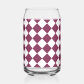 Burgundy Witte Ruitpatroon Blikvorm Glas (Links)